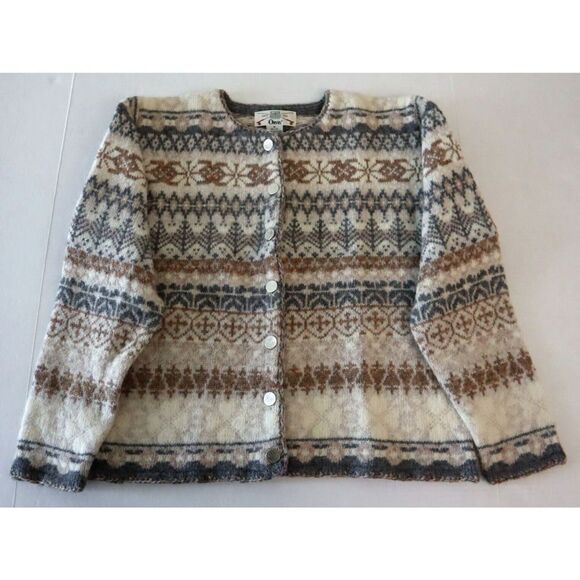 Orvis 0882 HK 89W Women’s Sz M (10/12) 100% Wool Button Front Sweater - Picture 5 of 9